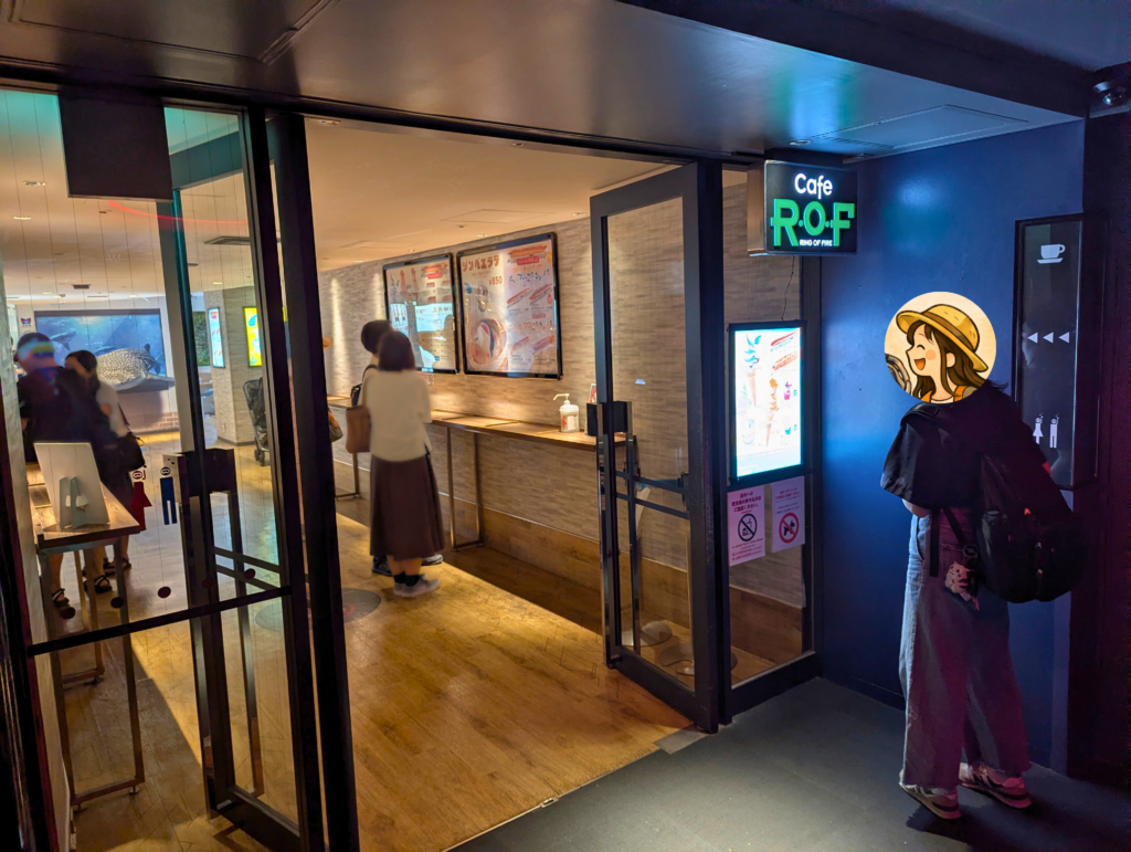 海遊館の館内カフェ「R・O・F」の入口