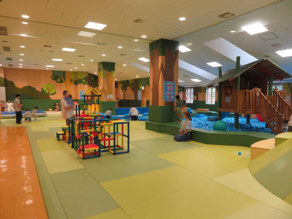 大きい子向けエリアの遊具とボールプール