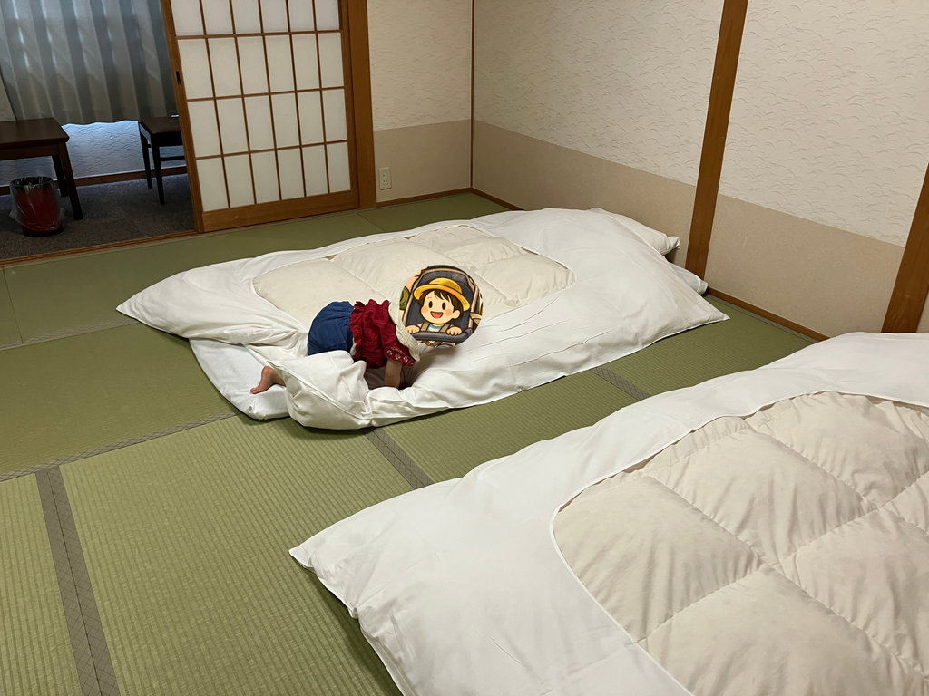 布団が敷かれたスタンダード和室